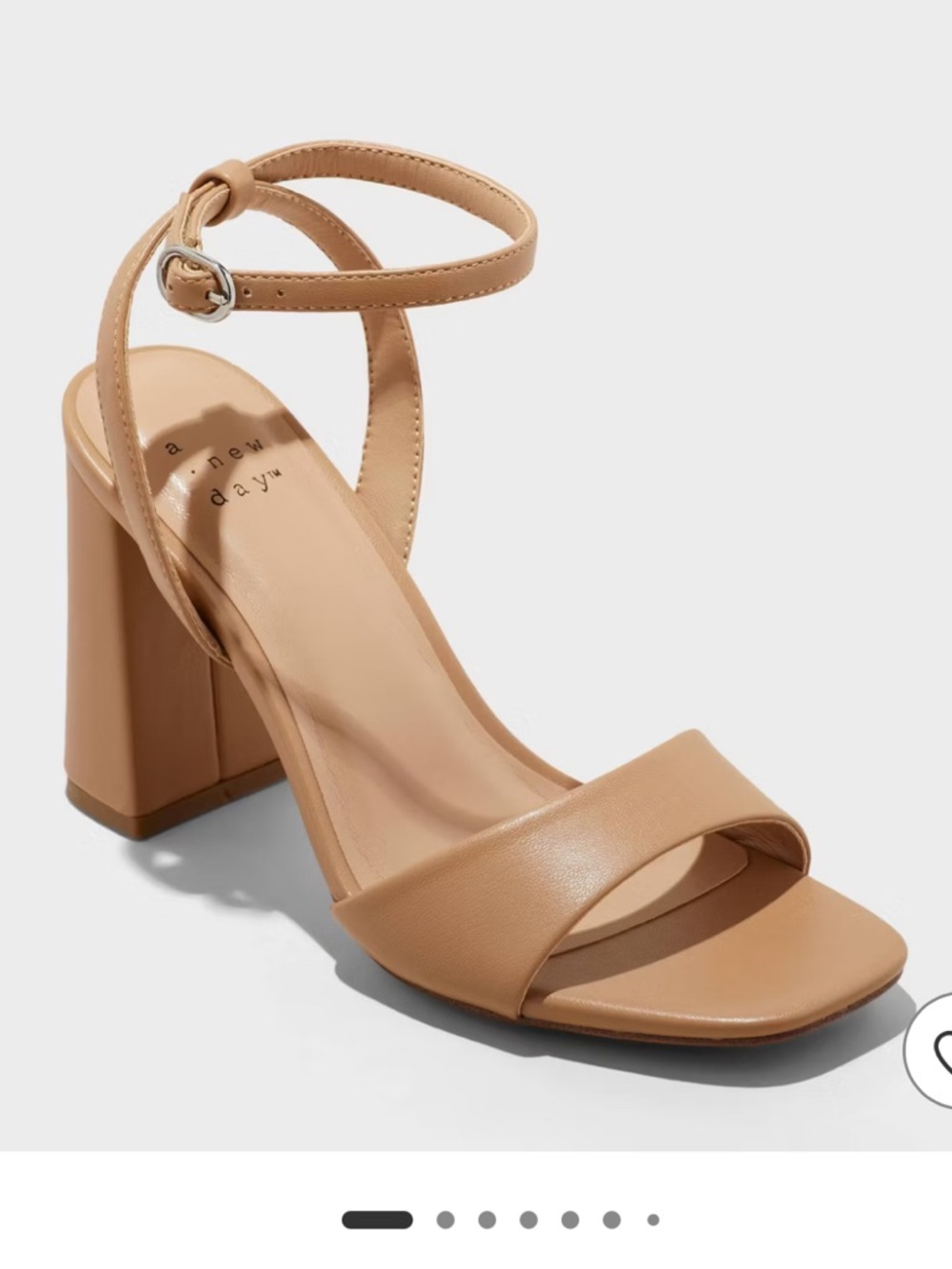 a new day Tan Block Heel Ankle-Strap Sandal